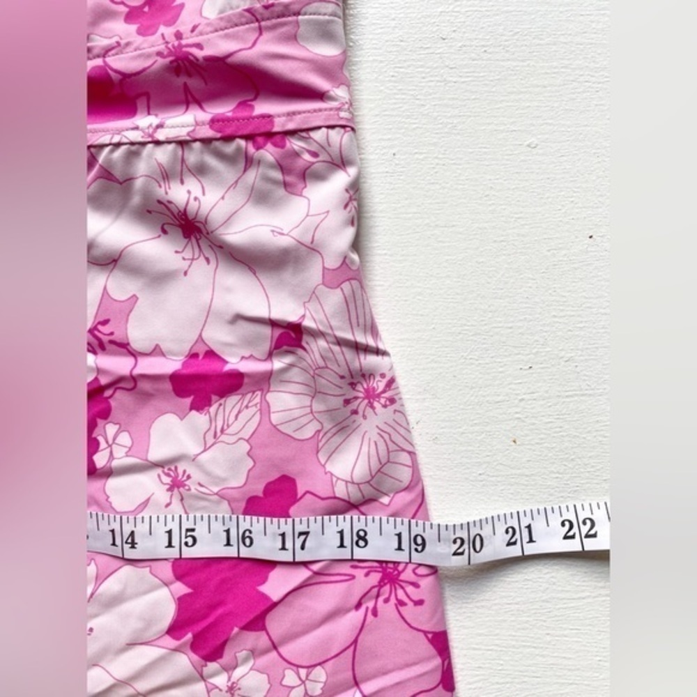 Vintage Reversible Strapless Y2K Pink Mini Dress With Floral Print - Picture 14 of 15